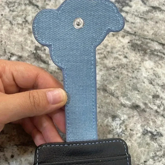 Disney Parks Mickey Mouse Denim Jean RFID Credit Card Holder Slim Wallet - Picture 4 of 7